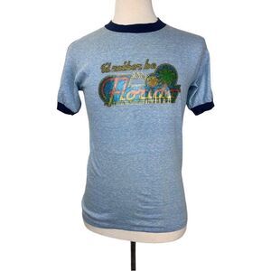 Vintage 1980's Florida Blue Ringer Shirt